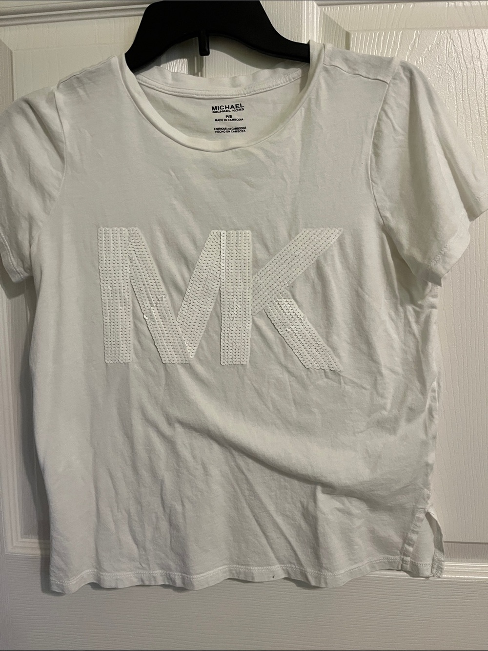 Michael Kors White Short Sleeve Logo Tee